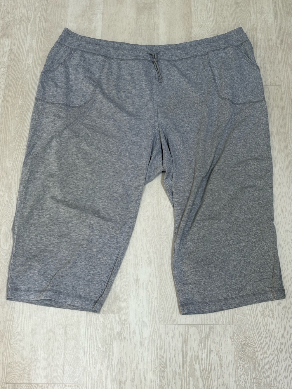 Danskin Heather Gray Knit Shorts with Drawstring Waist